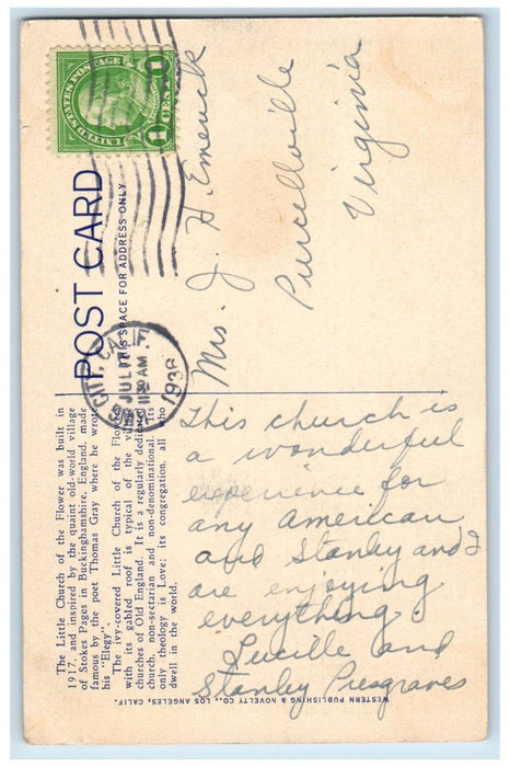 The Little Church Of The Flowers Forest Lawn Memorial Park Glendale CA Postcard