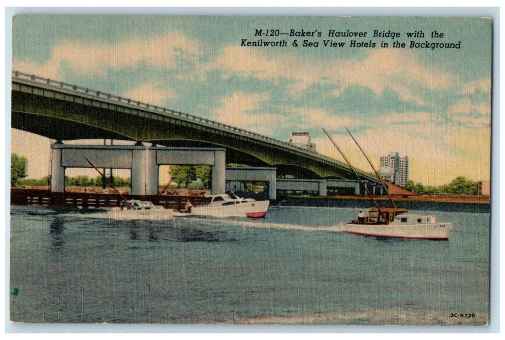 Baker's Haulover Kenilworth Sea View Hotels In The Background Miami FL Postcard