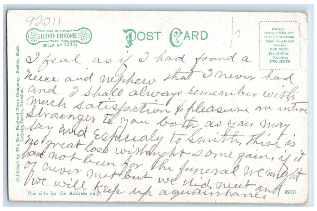 c1905 Beth Eden Baptist Church Waltham Massachusetts MA Antique Postcard