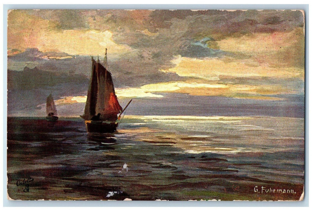 1908 Sailboats The Sea Has Its Pearls Antique Oilette Tuck Art Postcard
