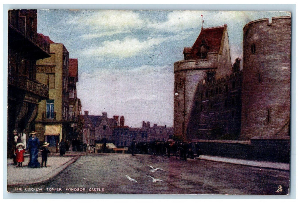 1904 The Curfew Tower Windsor Castle England Oilette Tuck Art Postcard