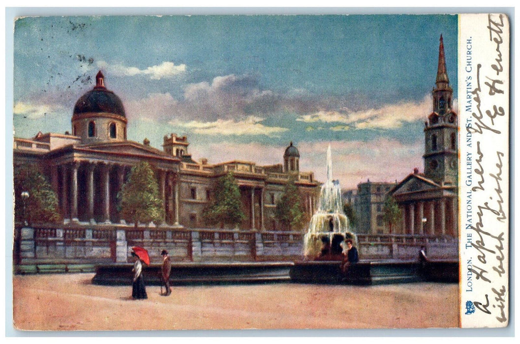 1904 London The National Gallery St. Martin's Church Oilette Tuck Art Postcard