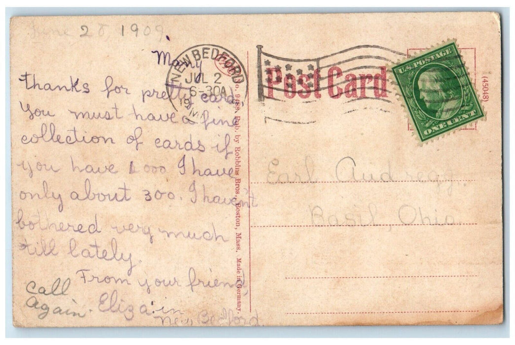 1909 Shore At Lakeside Park Long Pond Near Bedford Massachusetts MA Postcard