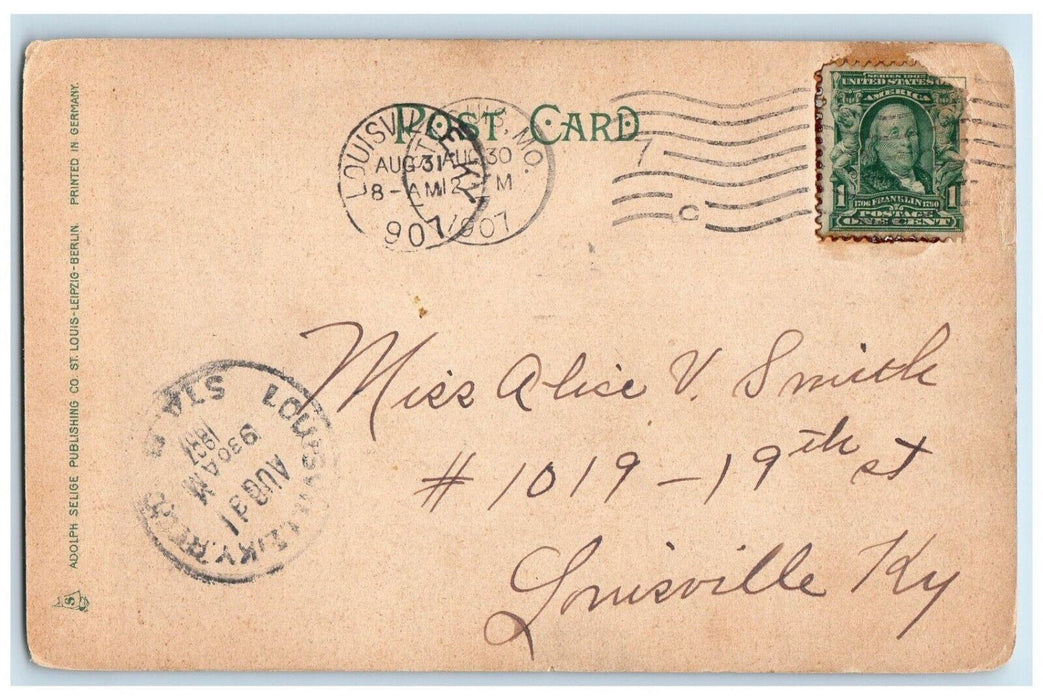 1907 Entrance Tower University Hall Washington University St. Louis MO Postcard