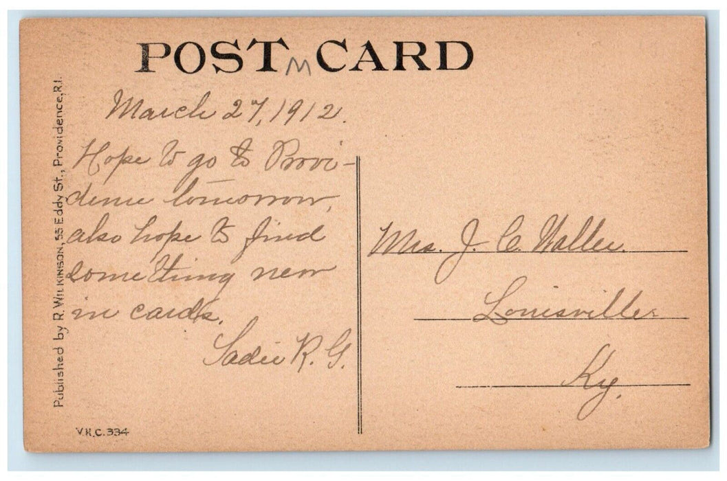 1912 The Main Entrance Providence Public Library Providence RI Antique Postcard