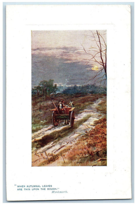 c1910 Horse Carriage Wordsworth Unposted Antique Oilette Tuck Art Postcard