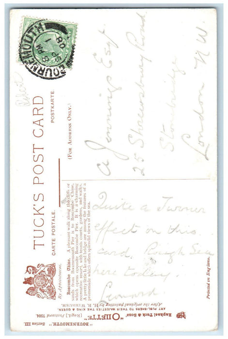 1908 Resort Tennis Courts Boscombe Chine Bournemouth Oilette Art Tuck Postcard