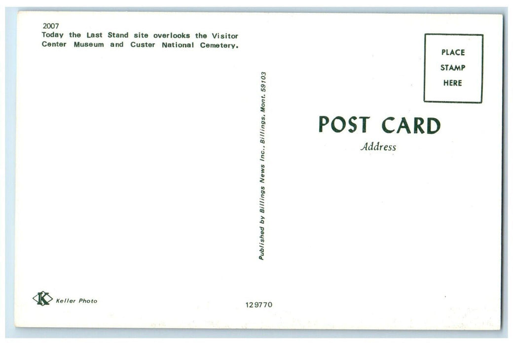 Visitor Center Musuem Custer National Cemetery Garryowen Montana MT Postcard