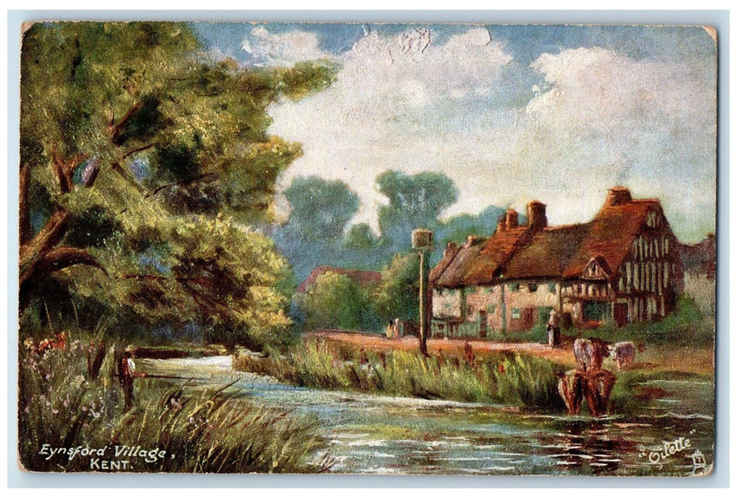 1905 Animal Scene Eynsford Village Kent England Oilette Tuck Art Postcard