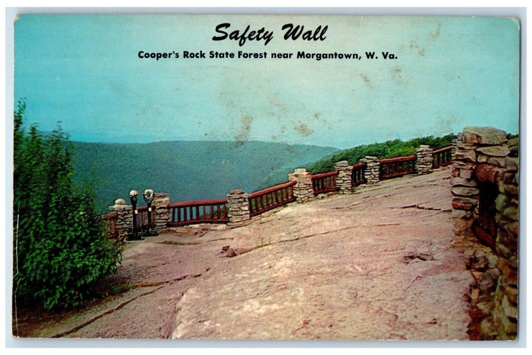 Safety Wall Cooper's Rock State Forest Morgantown West Virginia WV Postcard