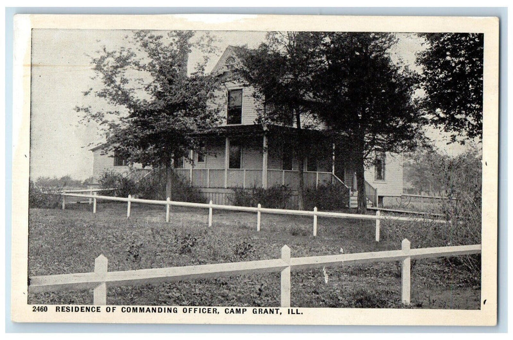 c1910 Residence Commanding Officer Camp Grant Illinois Vintage Antique Postcard