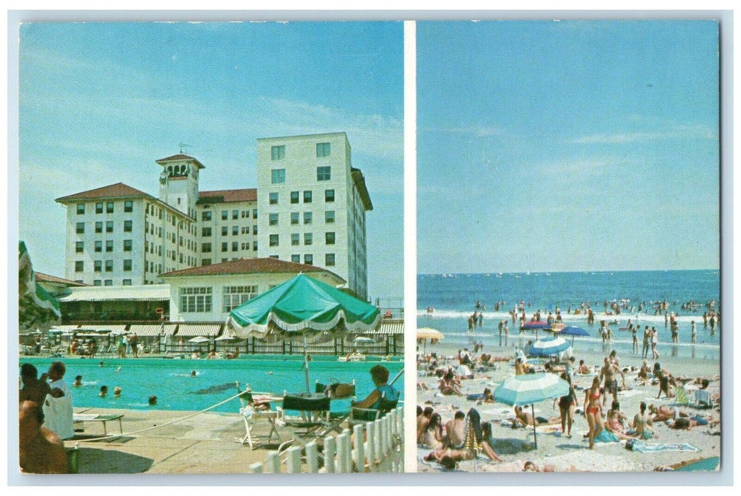 c1960 The Flanders Ocean City Multiview Beach Pool Sunshade New Jersey Postcard
