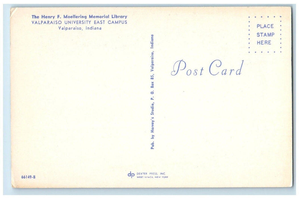 c1960 Henry Moellering Memorial Library Valparaiso University Indiana Postcard