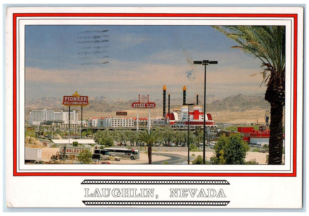 1988 View Of Pioneer Hotel Gambling Laughlin Nevada, Bullheads AZ Postcard