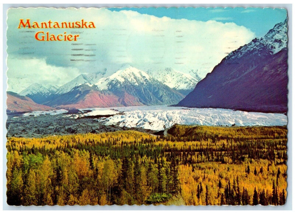 1979 Mountain Forest View Of Mantanuska Glacier Alaska AK Vintage Postcard