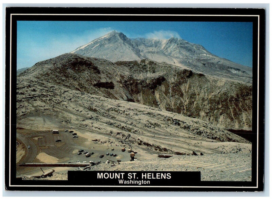 1989 View Of Mount ST. Helens Cars Mountain Washington WA Vintage Postcard