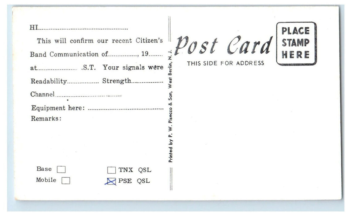 1973 Snoopy Red Baron Airplane Lindenwold NJ CB Radio QSL New Jersey Postcard