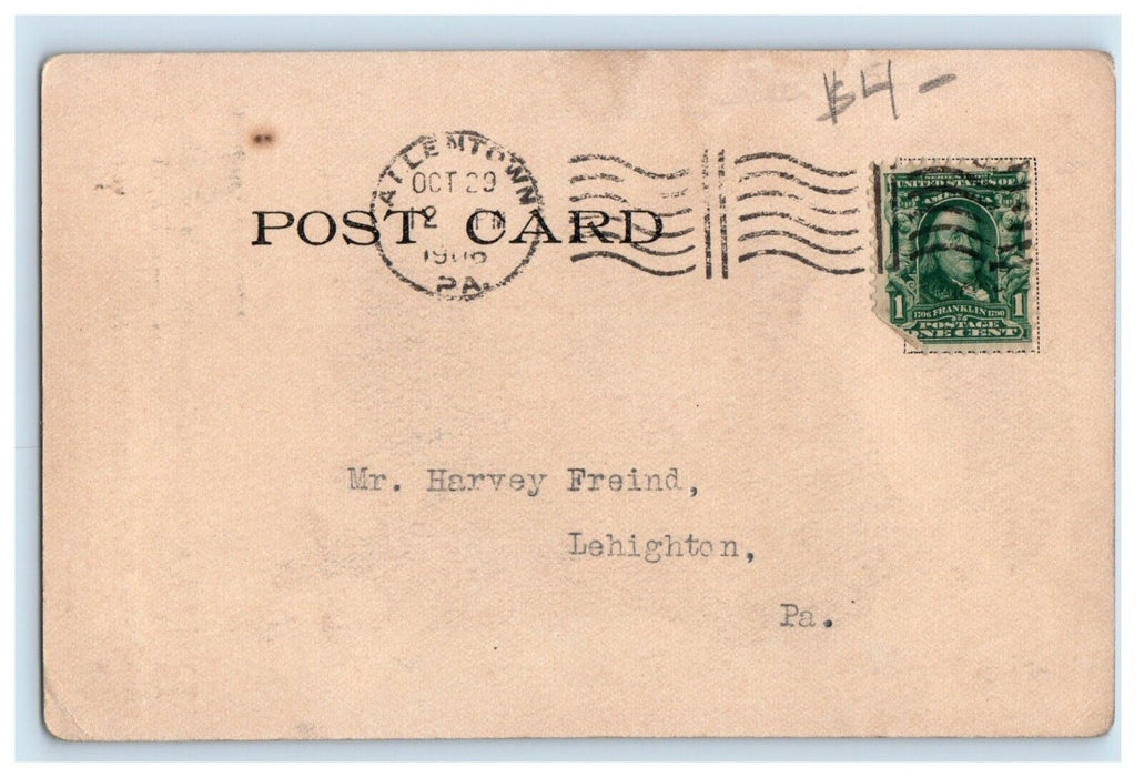 1906 Koch Brothers Coat Fashion Advertising Allentown PA Umbrella Postcard