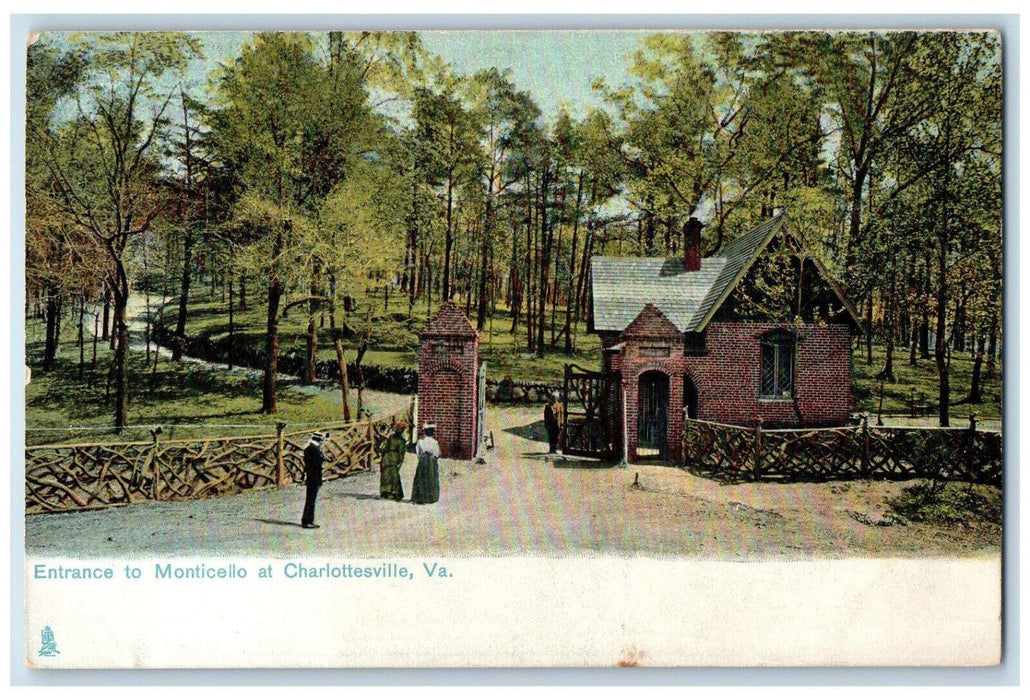 c1905 Entrance to Monticello at Charlottesville Virginia VA Tuck Art Postcard