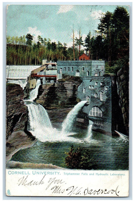 1907 Triphammer Falls Cornell University Hydraulic Laboratory Tuck Art Postcard