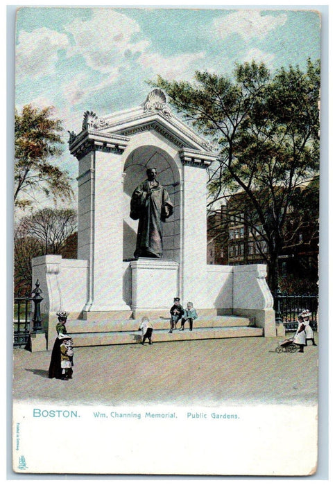 c1905 Wm. Channing Memorial Public Gardens Boston MA Tuck Art Postcard