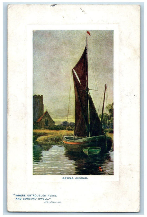 1909 Wordsworth Irstead Church Boat Norfolk Broads Oilette Tuck Art Postcard