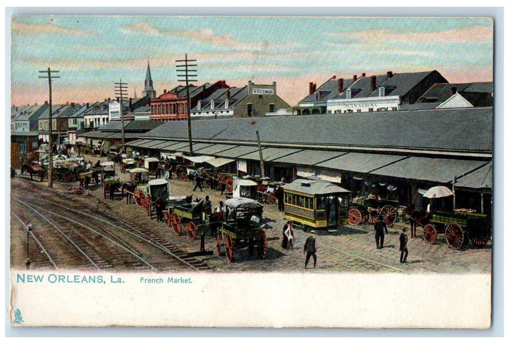 c1910 French Market New Orleans Louisiana LA Unposted Tuck Art Postcard