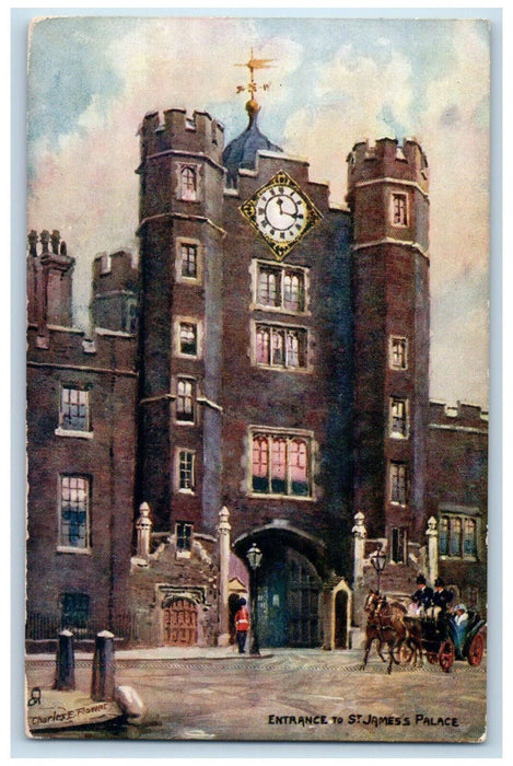 c1910 Horse Carriage Entrance to St. James's Palace Oilette Tuck Art Postcard