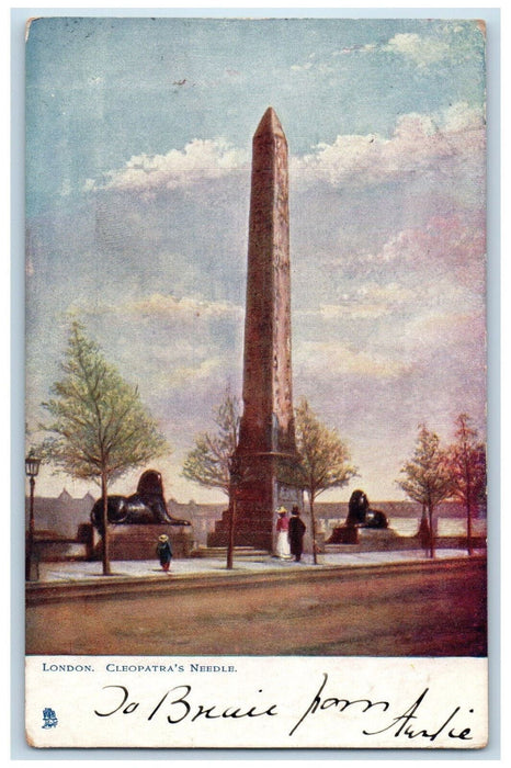 1904 Cleopatra's Needle London England Antique Oilette Tuck Art Postcard