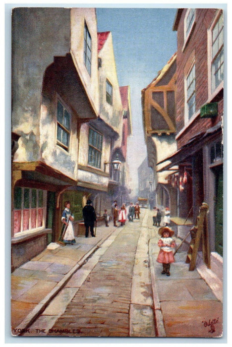 c1910 Residence The Shambles York England Unposted Oilette Tuck Art Postcard