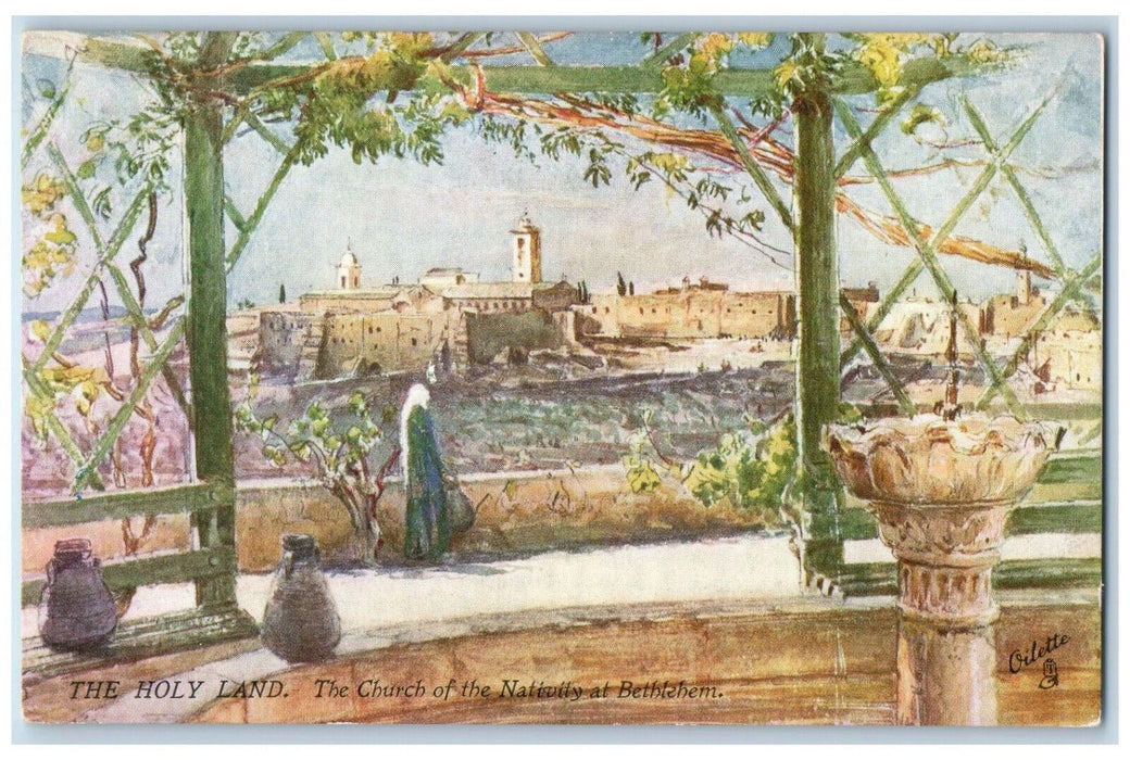 c1910 Holy Land Church of the Nativity at Betlehem Oilette Tuck Art Postcard