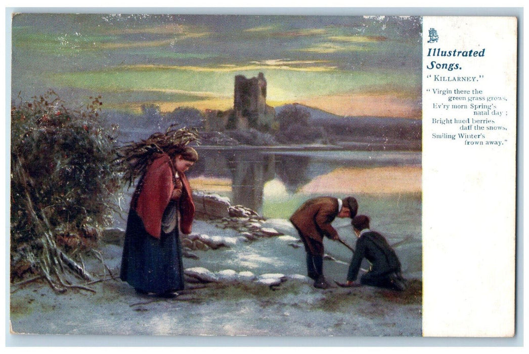 c1910 Getting Woods Illustrated Songs Killarney Oilette Tuck Art Postcard