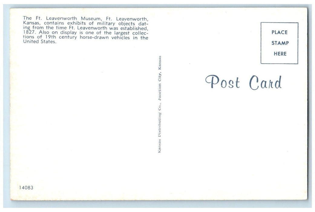 c1960 Fort Leavenworth Museum Kansas Exhibits Military Vehicle Kansas Postcard