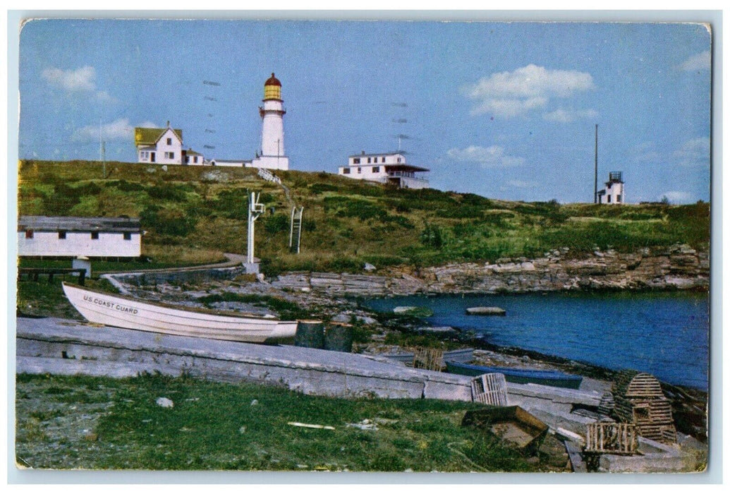 1954 Two Lights Lighthouse Cape Elizabeth Coast Guard Station Maine ME Postcard