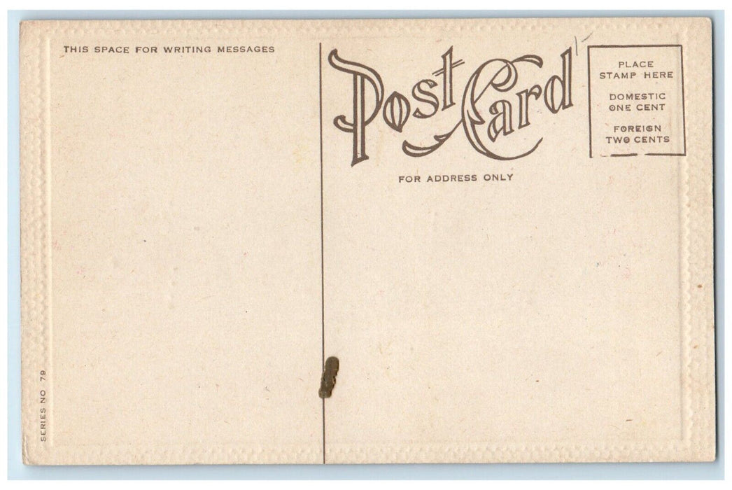 c1910's Christmas Carol Girls Singing Embossed Unposted Antique Postcard