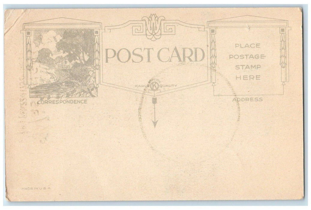 c1905 Christmas Jolly Santa Claus Head Holly Berries Unposted Antique Postcard