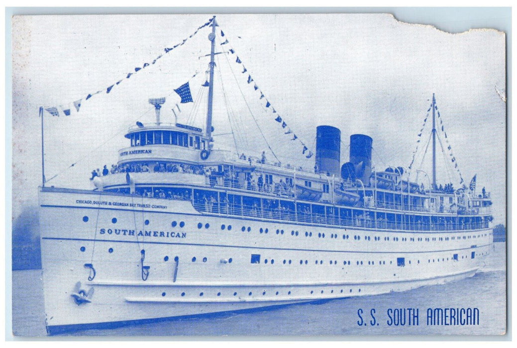 c1950's Steamship South American The Ocean Liners of the Lakes Ohio OH Postcard