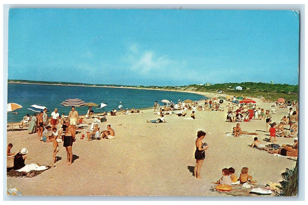 1959 Long Island Vacation Playground Beach Swimsuit Sand New York NY Postcard