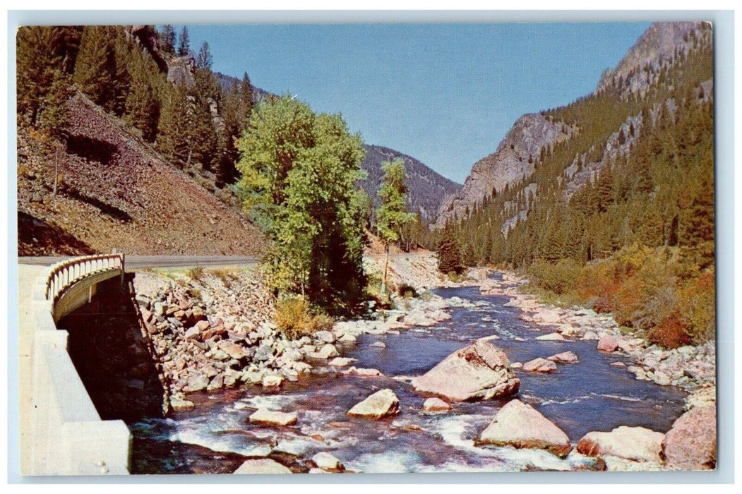 c1960 Gallatin Canyon Bozeman Mountain Streams Yellowstone Montana MT Postcard