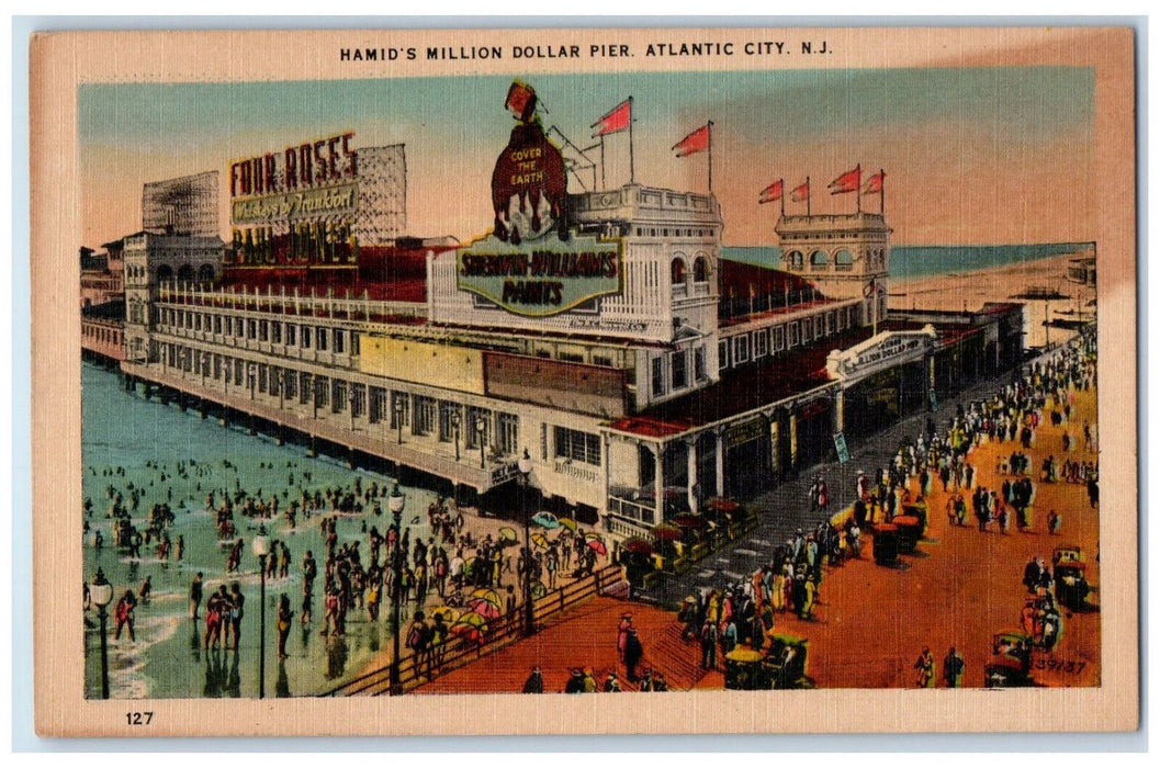 c1950's Hamid's Million Dollar Pier Atlantic City New Jersey NJ Postcard