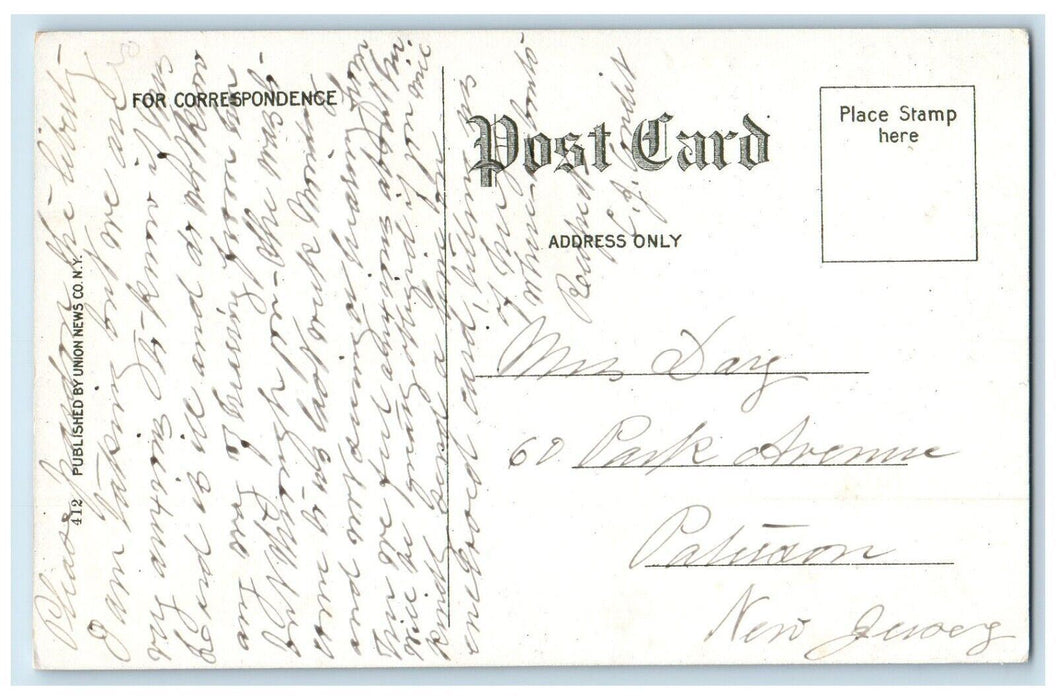 c1910 Grove St Foot Westfield Avenue Westfield Trees New Jersey Vintage Postcard