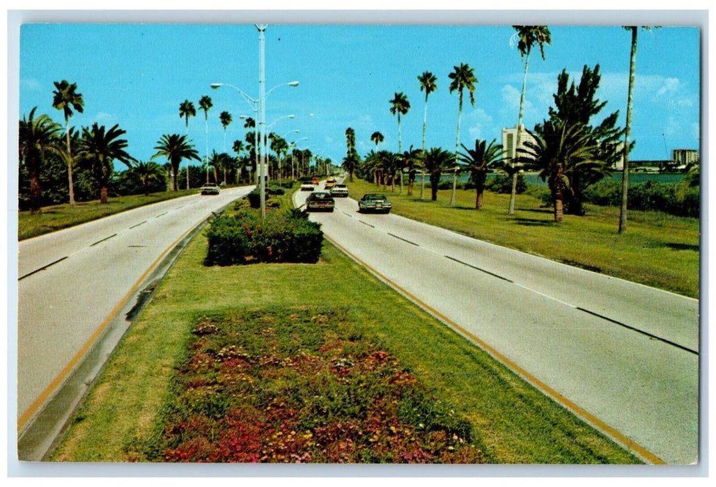 c1960 Scenic Causeway Clearwater Beaches Road Coat Clearwater Florida Postcard