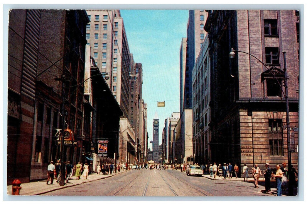 c1960 Bay Street City Hall Background Building Toronto Ontario Canada Postcard