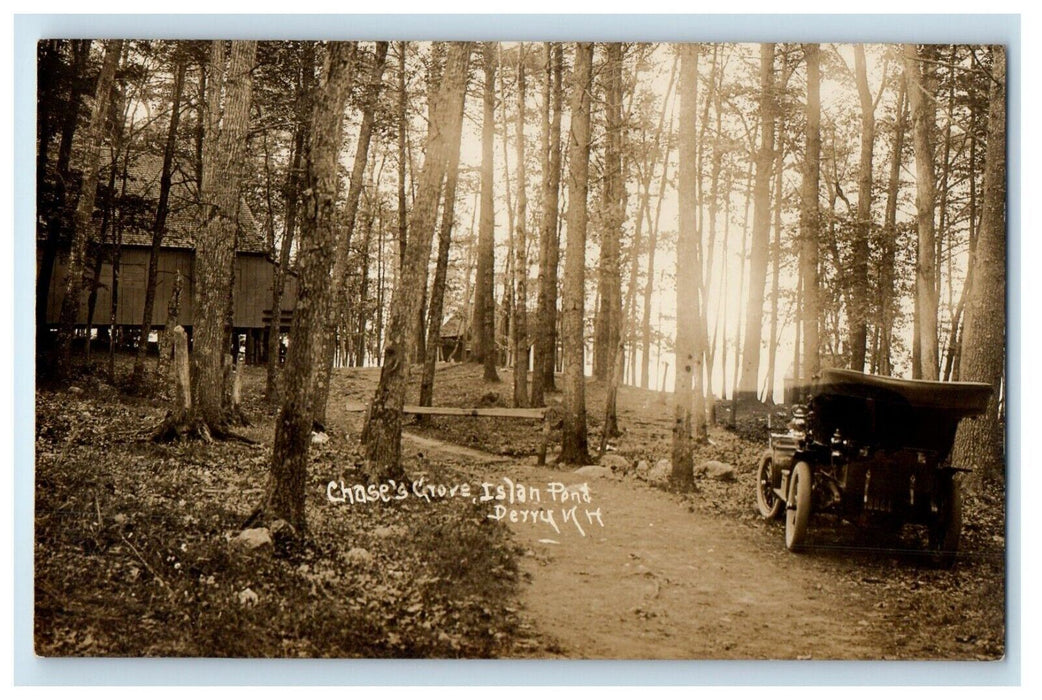 c1910 Chase's Grove Island Pond Derry New Hampshire NH RPPC Photo Postcard