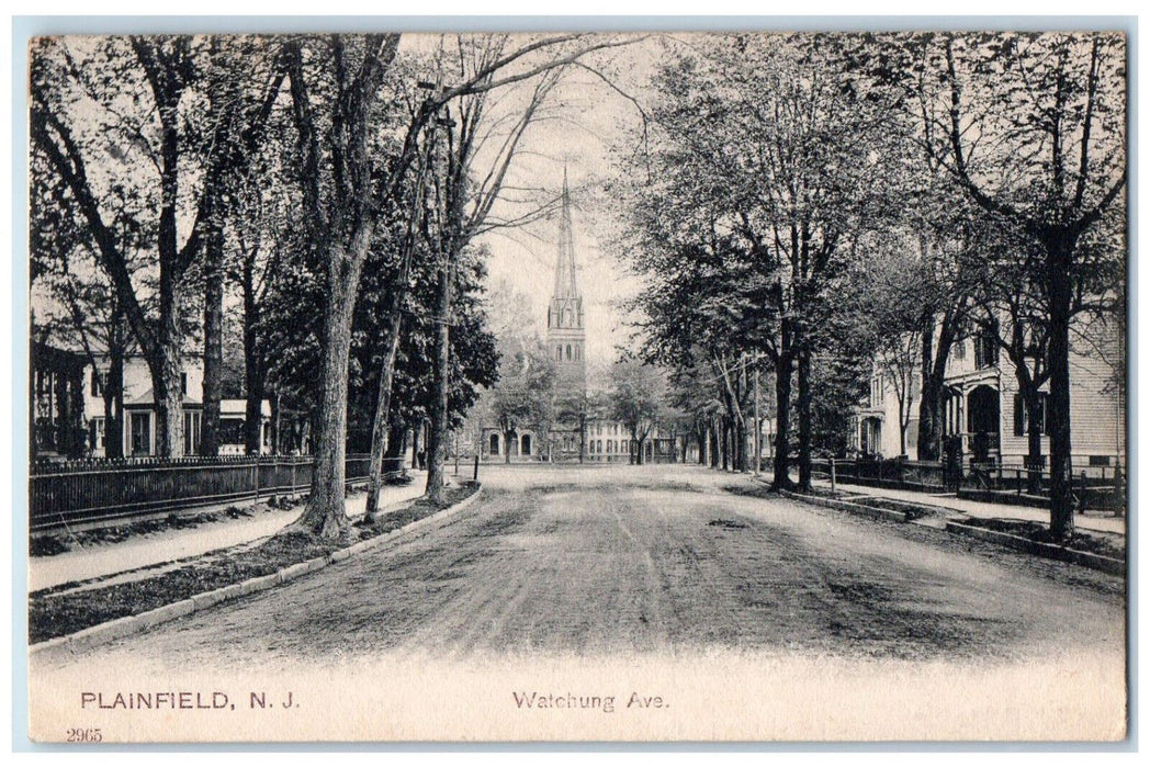 1906 Scene at Watchung Avenue Plainfield New Jersey NJ Antique PCK Postcard