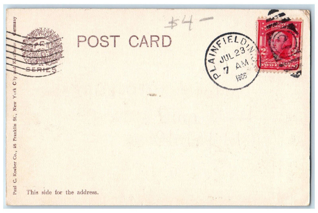 1906 Scene at Watchung Avenue Plainfield New Jersey NJ Antique PCK Postcard