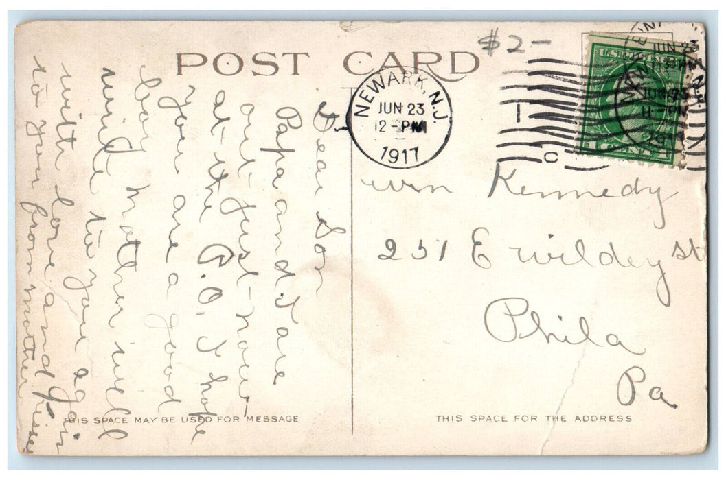 1917 East Side Commercial and Manual Training High School Newark NJ Postcard