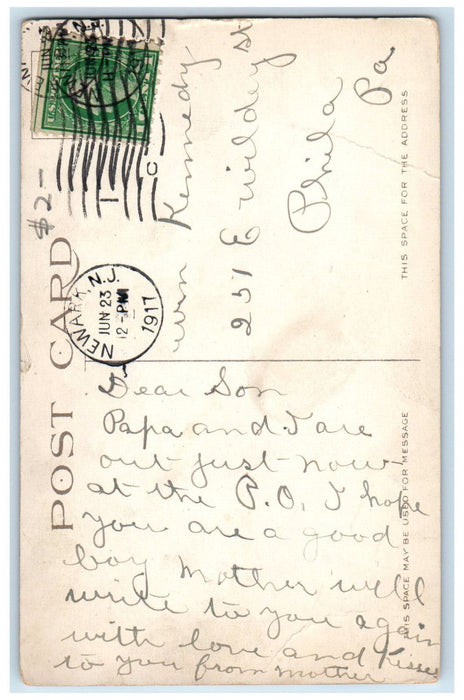 1917 East Side Commercial and Manual Training High School Newark NJ Postcard