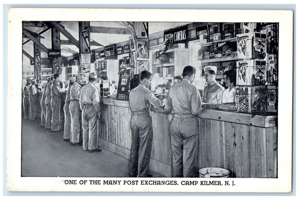 c1940's One of Many Post Exchanges Camp Kilmer New Jersey NJ Vintage Postcard