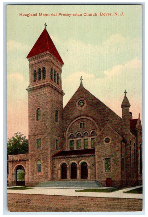 c1910 Hoagland Memorial Presbyterian Church Dover NJ Antique Postcard